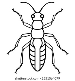 Beetle insect flat vector illustration on a white background