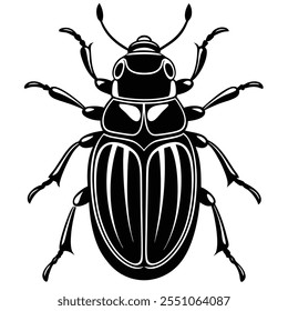 Beetle insect flat vector illustration on a white background