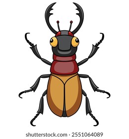 Beetle insect flat vector illustration on a white background