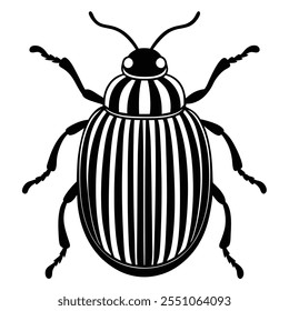 Beetle insect flat vector illustration on a white background