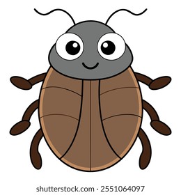 Beetle insect flat vector illustration on a white background