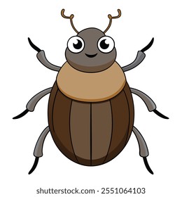 Beetle insect flat vector illustration on a white background