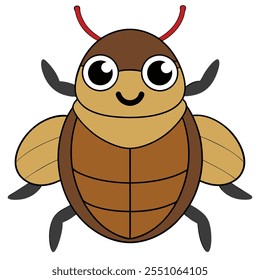 Beetle insect flat vector illustration on a white background