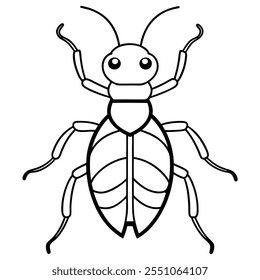 Beetle insect flat vector illustration on a white background