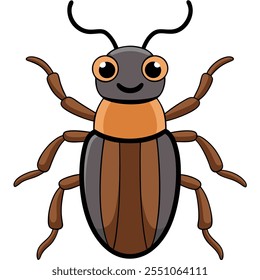 Beetle insect flat vector illustration on a white background