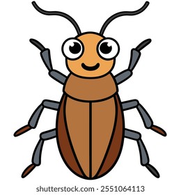 Beetle insect flat vector illustration on a white background