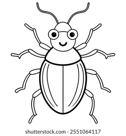 Beetle insect flat vector illustration on a white background