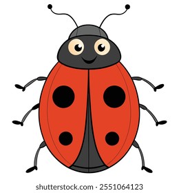 Beetle insect flat vector illustration on a white background