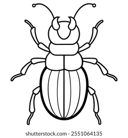 Beetle insect flat vector illustration on a white background