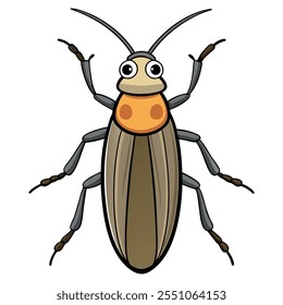 Beetle insect flat vector illustration on a white background