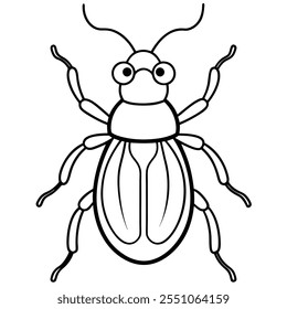 Beetle insect flat vector illustration on a white background