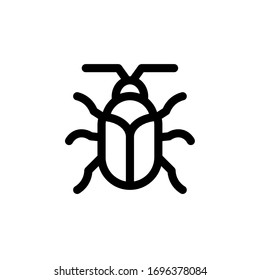 beetle insect icon outline black