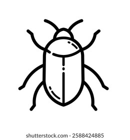 Beetle Insect Illustration Outline Icon Isolated On White Background