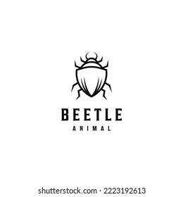 Beetle insect logo vector line art design template, Line art of beetle logo symbol icon vector design template linear monoline outline