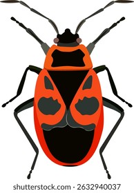inseto besouro vermelho com preto borrões vetor