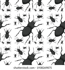 Beetle Insect Seamless Background Illustration