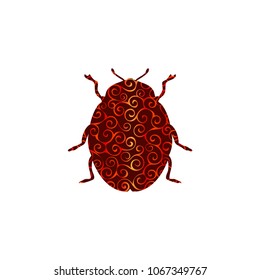Beetle insect spiral pattern color silhouette animal