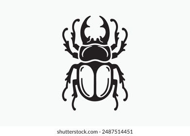 beetle insects silhouette vector illustration