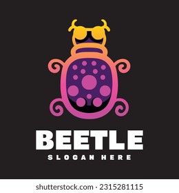 Beetle ladybug animal mascot gradient colorful