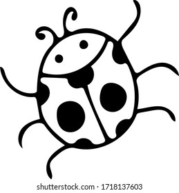 beetle ladybug hand drawn in doodle style. element scandinavian monochrome minimalism simple vector element. insect, bug summer. design card, sticker, poster icon