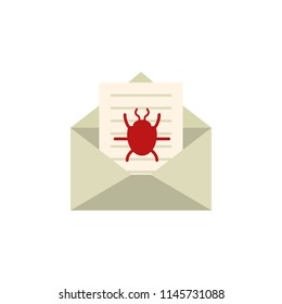 beetle in a letter icon. Element of cyber security icon for mobile concept and web apps. Colored beetle in a letter icon can be used for web and mobile