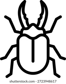ícone de linha de besouro vetor de ilustração