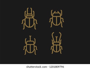 beetle line logo icon designs vector