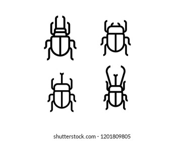 Beetle Line Logo Icon Designs Vector
