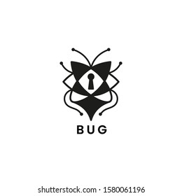 Beetle logo design. Isolated on white background. Bug minimalism vector Illustration.