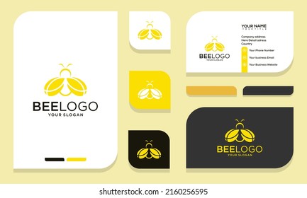 beetle logo with design leaf and business card