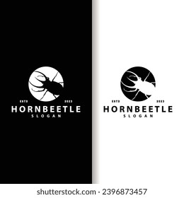 beetle logo design simple silhouette insect animal illustration template vector