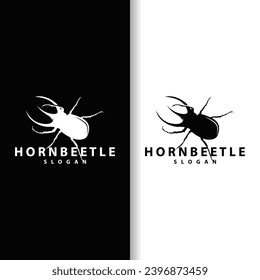 beetle logo design simple silhouette insect animal illustration template vector