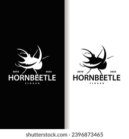 beetle logo design simple silhouette insect animal illustration template vector