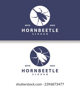 beetle logo design simple silhouette insect animal illustration template vector