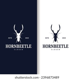 beetle logo design simple silhouette insect animal illustration template vector