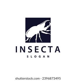 beetle logo design simple silhouette insect animal illustration template vector