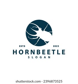 beetle logo design simple silhouette insect animal illustration template vector