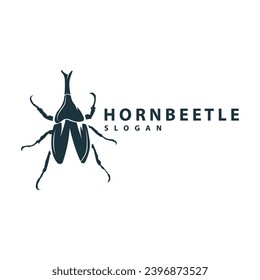 beetle logo design simple silhouette insect animal illustration template vector