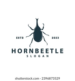 beetle logo design simple silhouette insect animal illustration template vector