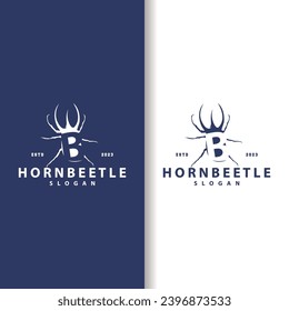 beetle logo design simple silhouette insect animal illustration template vector