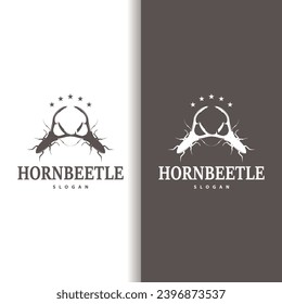 beetle logo design simple silhouette insect animal illustration template vector