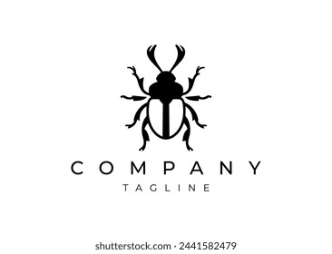 Beetle logo design vector icon flat illustration