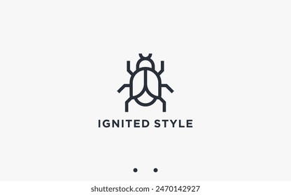 beetle logo design vector silhouette illustration