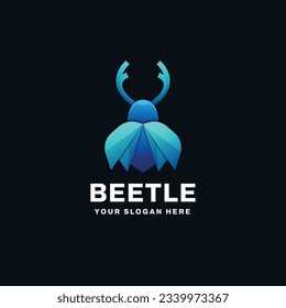 Beetle Logo Gradient Vector Icon Illustration
