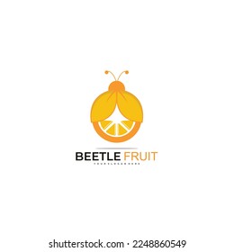 beetle logo with orange colorful template 