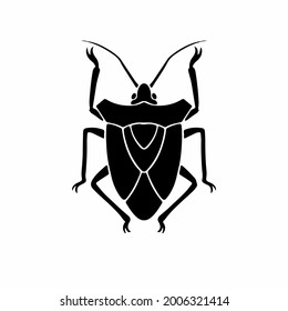 Beetle Logo Symbol. Stencil Design. Tattoo Vector Illustration.