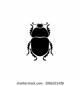 Beetle Logo Symbol. Stencil Design. Tattoo Vector Illustration.