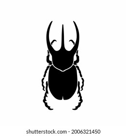 Beetle Logo Symbol. Stencil Design. Tattoo Vector Illustration.