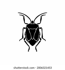 Beetle Logo Symbol. Stencil Design. Tattoo Vector Illustration.