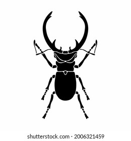 Beetle Logo Symbol. Stencil Design. Tattoo Vector Illustration.